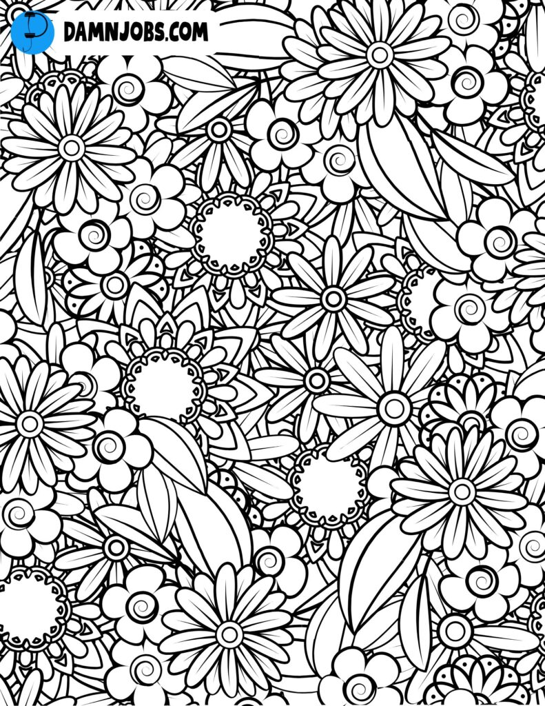 flowers patterns free coloring page 