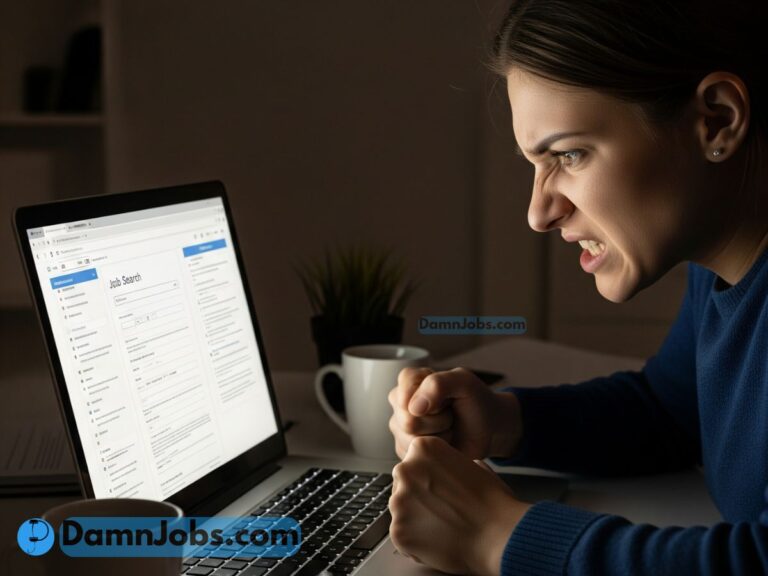 angry person searching for a job with no experience