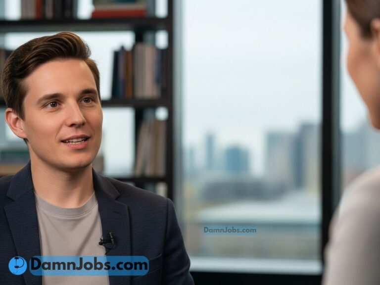 a person answering a job interview