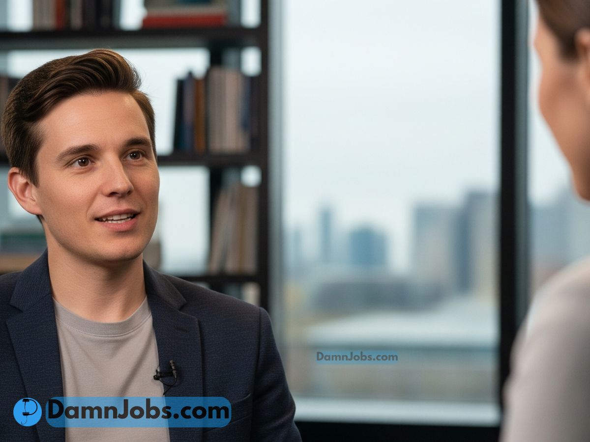 a person answering a job interview