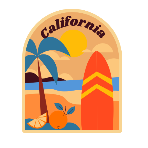 California Summer Keychain – Beach & Surfing Vibes