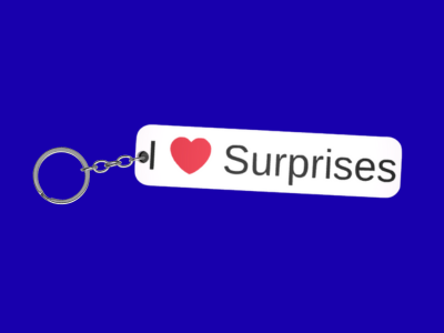"I LOVE Surprises" Keychain
