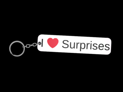 "I LOVE Surprises" Keychain