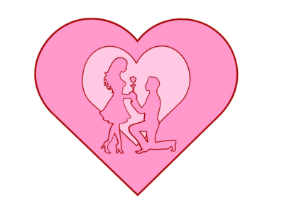 3D Printable Heart with Romantic Scene