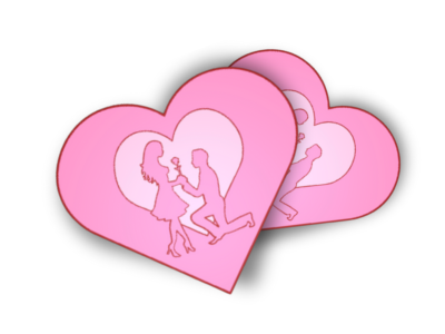 3D Printable Heart with Romantic Scene