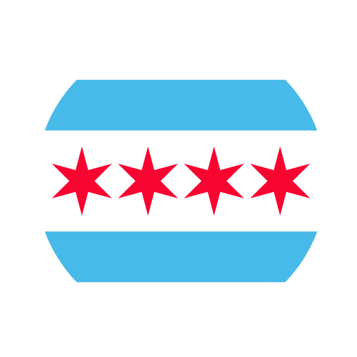 Chicago Flag Circle Keychain