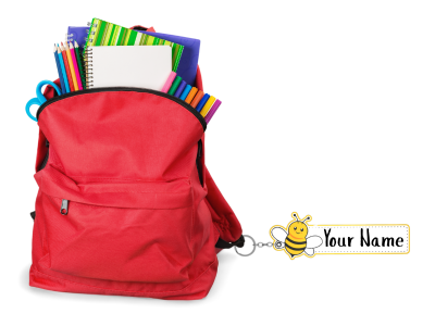 Bee Cute Back-to-School Kid Name Tag Keychain