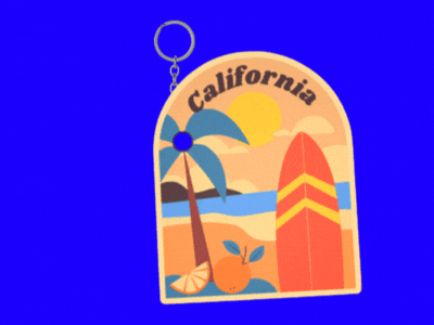 California Summer Keychain – Beach & Surfing Vibes