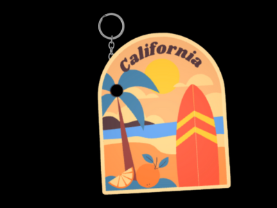 California Summer Keychain – Beach & Surfing Vibes