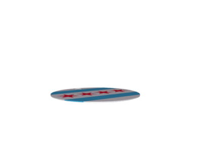 Chicago Flag Circle Keychain