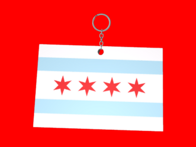 Chicago Flag Keychain – Minimalist and Patriotic
