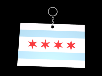 Chicago Flag Keychain – Minimalist and Patriotic