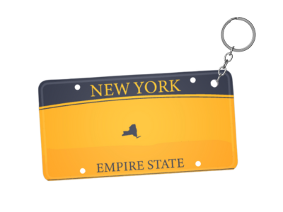Customizable New York Car License Plate Keychain