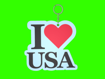 I Love USA" Keychain – Patriotic and Stylish