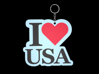 I Love USA" Keychain – Patriotic and Stylish