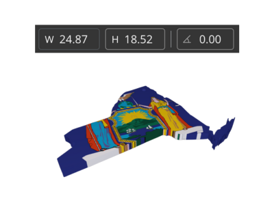 New York State Flag on New York Map Keychain