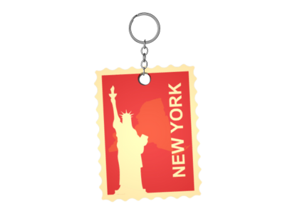 New York Statue of Liberty Stamp Keychain