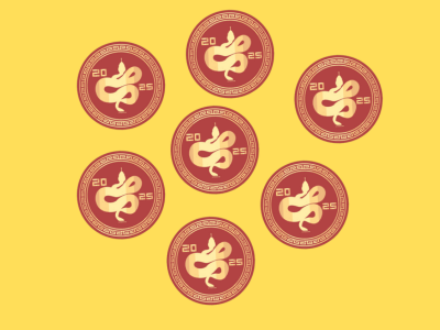 Red Circle Chinese Snake for 2025 Las Vegas Chip