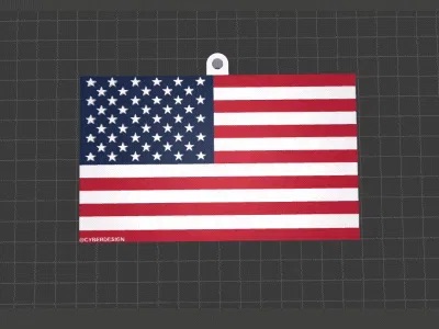 USA Flag Keychain American Keyring Gift
