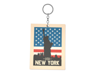 USA New York Statue of Liberty & Flag Keychain