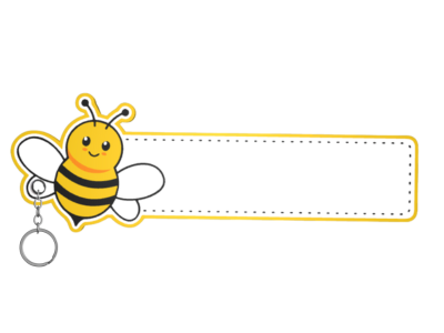 Bee Cute Back-to-School Kid Name Tag Keychain