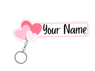 Customizable Heart Name Tag Keychain