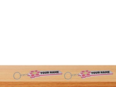 Cute Pink Flower Name Tag for Kids