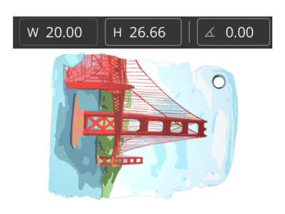 Golden Gate Bridge Watercolor Keychain size 