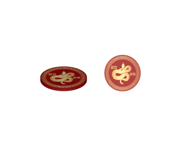 Red Circle Chinese Snake for 2025 Las Vegas Chip