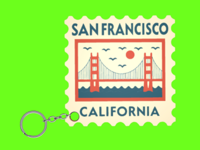 golden gate bridge keychain, 3d printed san francisco, san francisco keychain, USA souvenir keychain, iconic red bridge keychain, tourist gift idea, travel souvenir, california landmark keychain