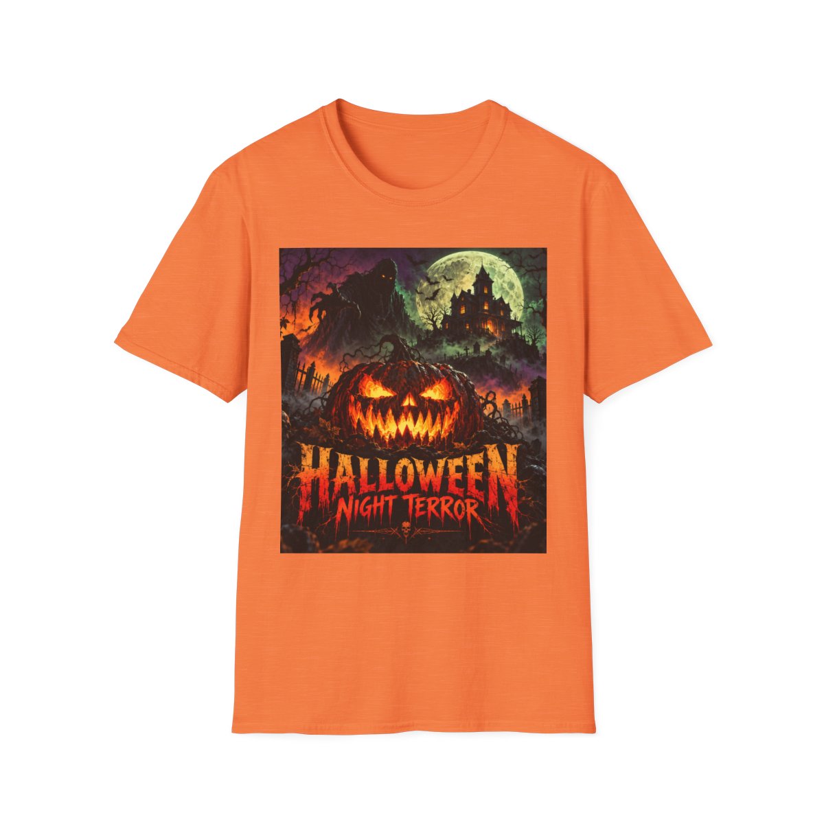 Halloween Night Terror T-Shirt — Spooky Jack-O'-Lantern Graphic Tee