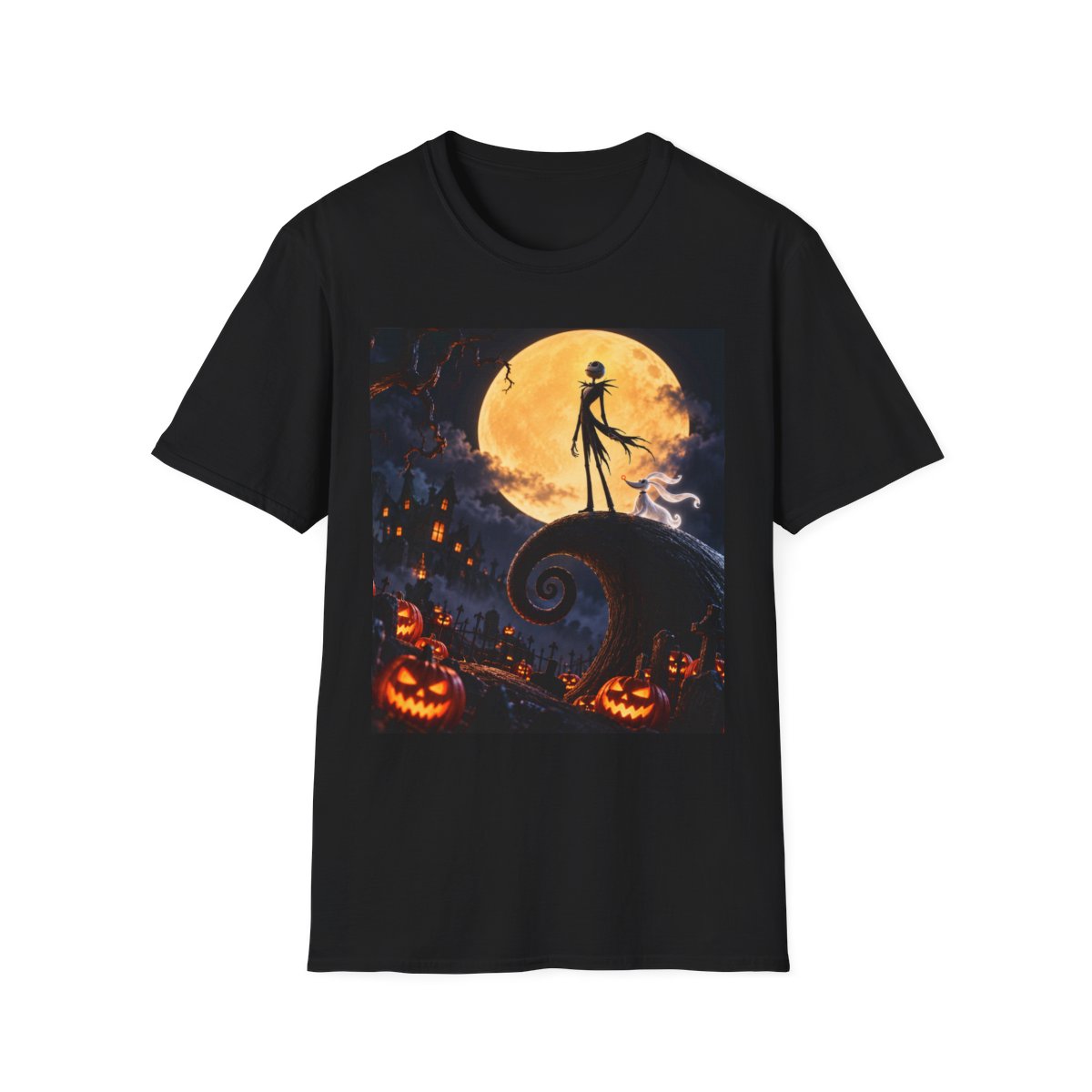 Nightmare Pumpkin Moon T-Shirt — Jack Skellington Halloween Tee