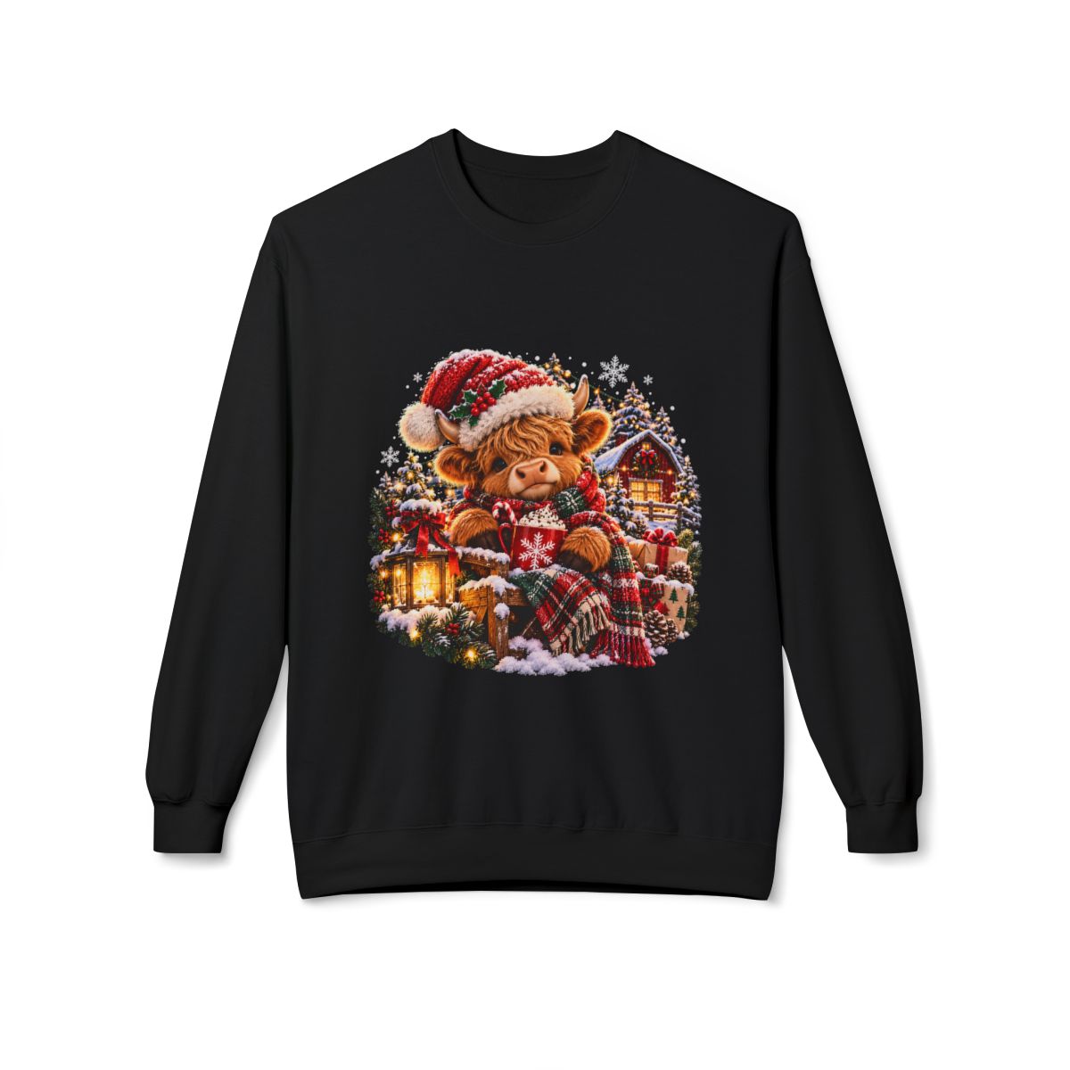 Christmas Teddy Bear Sweatshirt Holiday Graphic Crewneck Cozy Winter Pullover