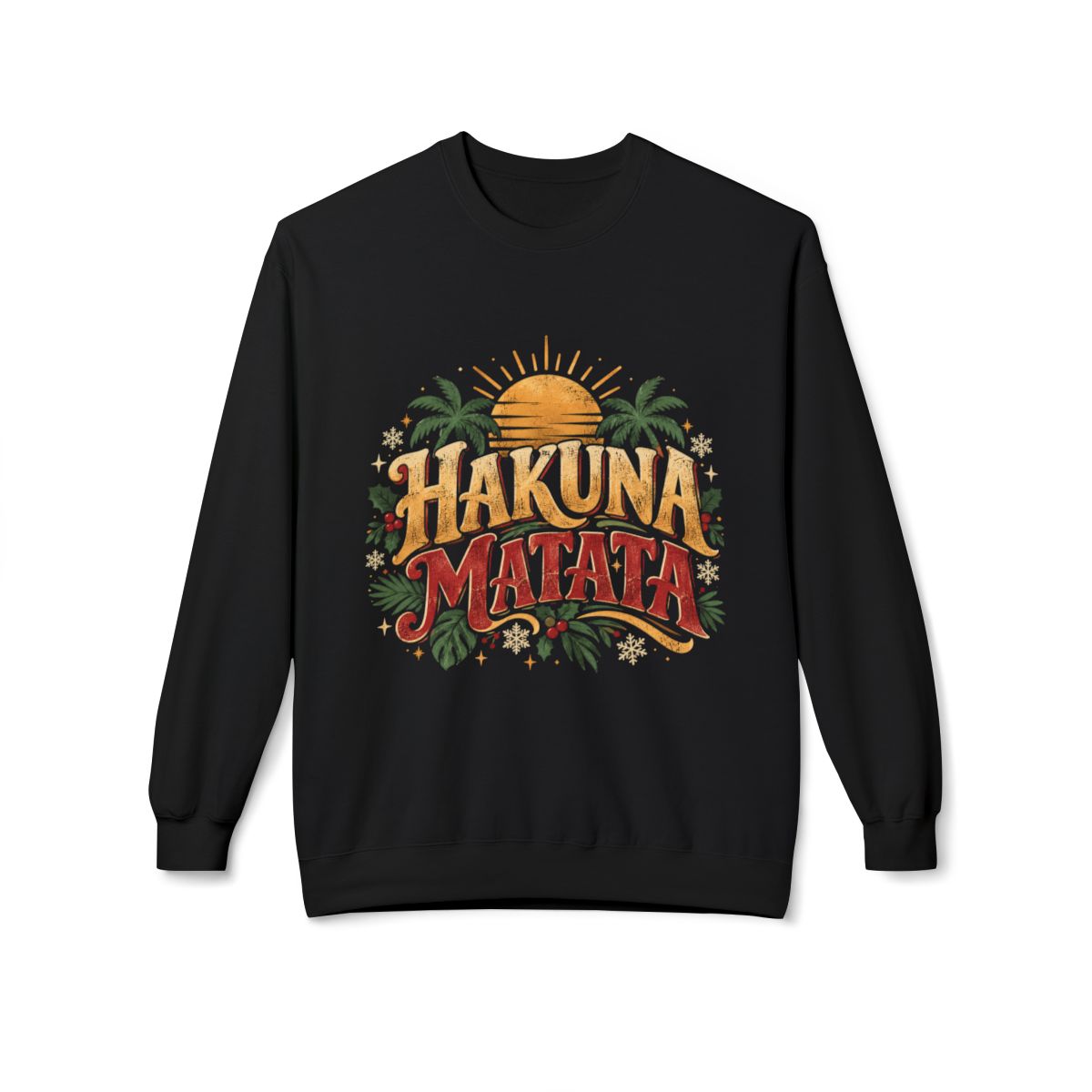 Hakuna Matata Sweatshirt Positive Quote Graphic Crewneck Tropical Boho Pullover